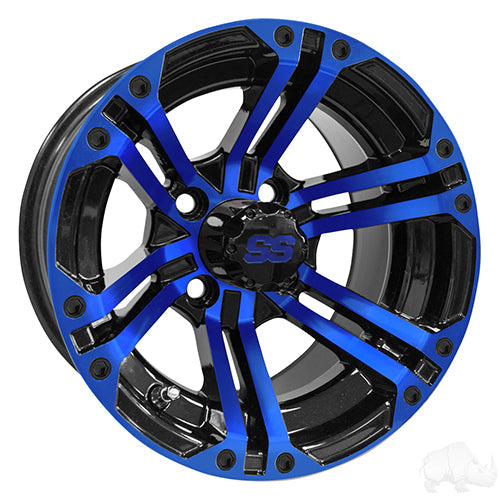 RHOX RX334 Black and Blue w/Center Cap - 12x7 ET-25