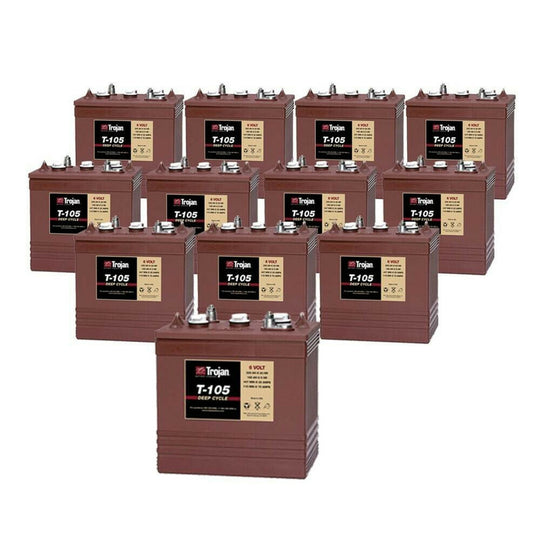 Trojan 6 Volt Golf Cart Battery T-105 6V/225Ah (12 Pack, 72V)
