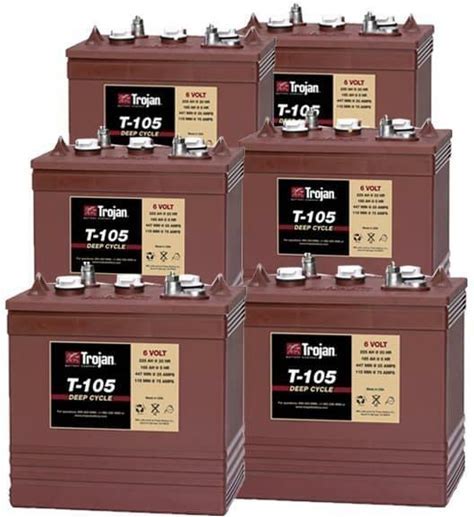 Trojan T-105 6V/225Ah Golf Cart Battery (6 Pack, 36V)