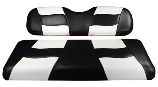 MadJax Riptide Black/White Two-Tone E-Z-GO TXT & RXV Front Seat Covers
