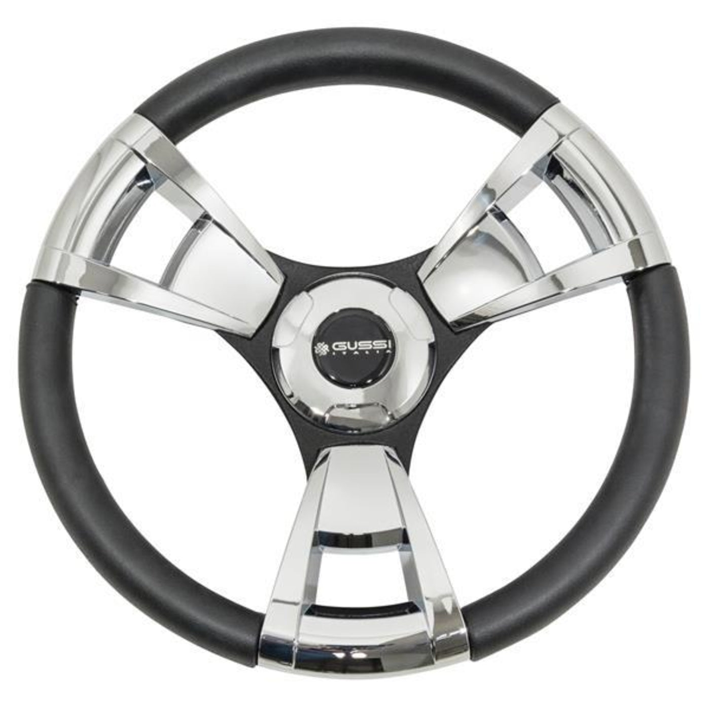 Gussi Italia¬Æ Model 13 Black/Chrome Steering Wheel For All Club Car Precedent Models