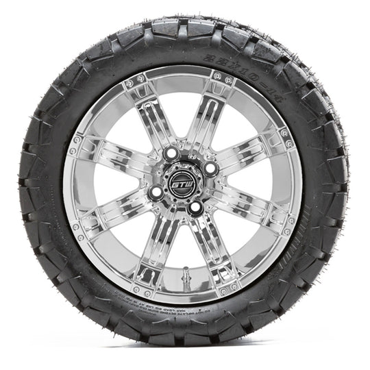 14" GTW Tempest Chrome Wheels with 22" Timberwolf Mud Tires  Set of 4