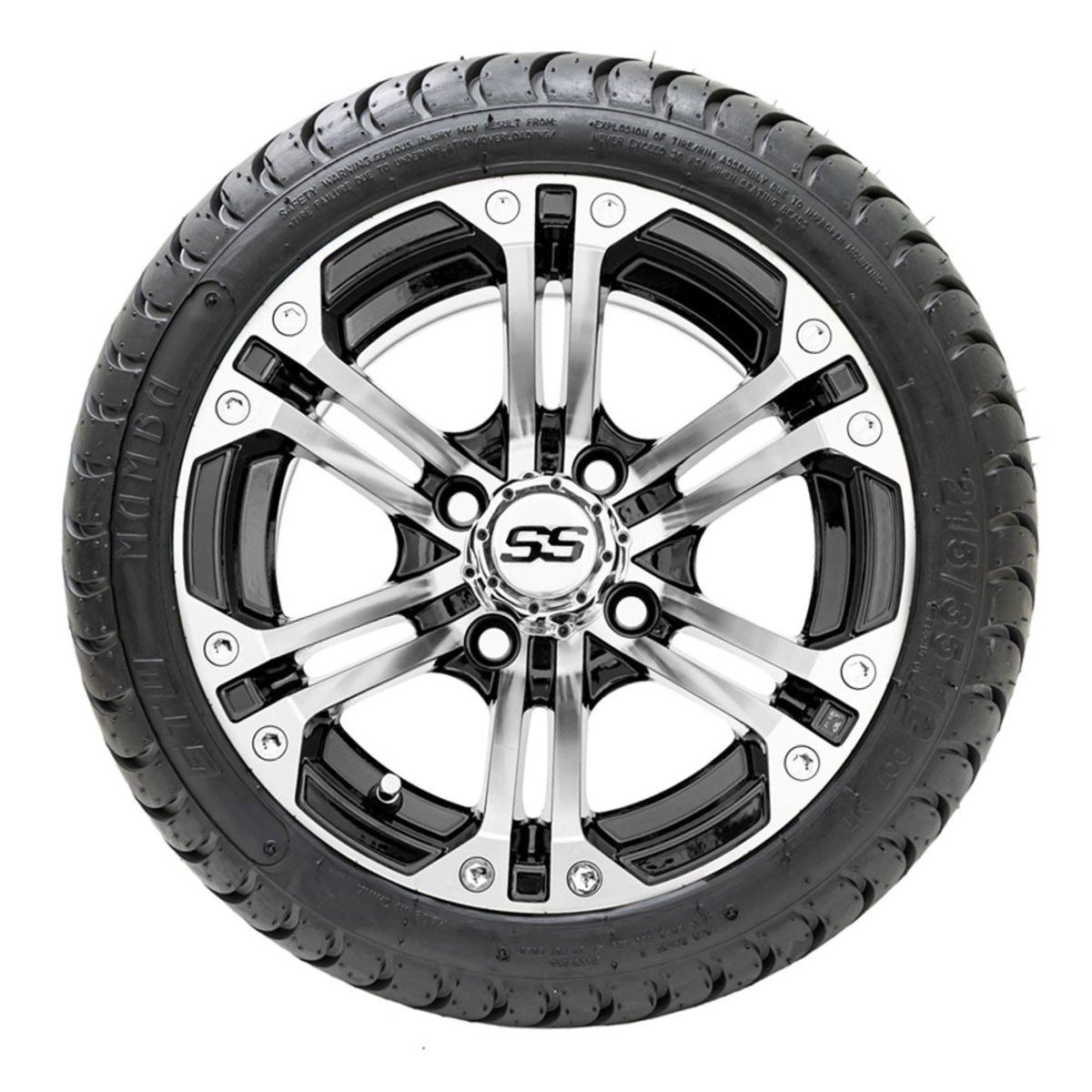 12" GTW Specter Black and Machined Wheels with 18" Mamba DOT Street Tires "‚Äö√Ñ√∫ Set of 4
