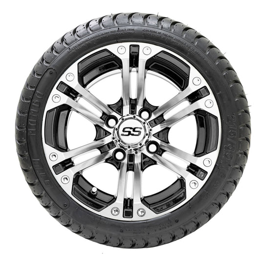 12" GTW Specter Black and Machined Wheels with 18" Mamba DOT Street Tires  Set of 4