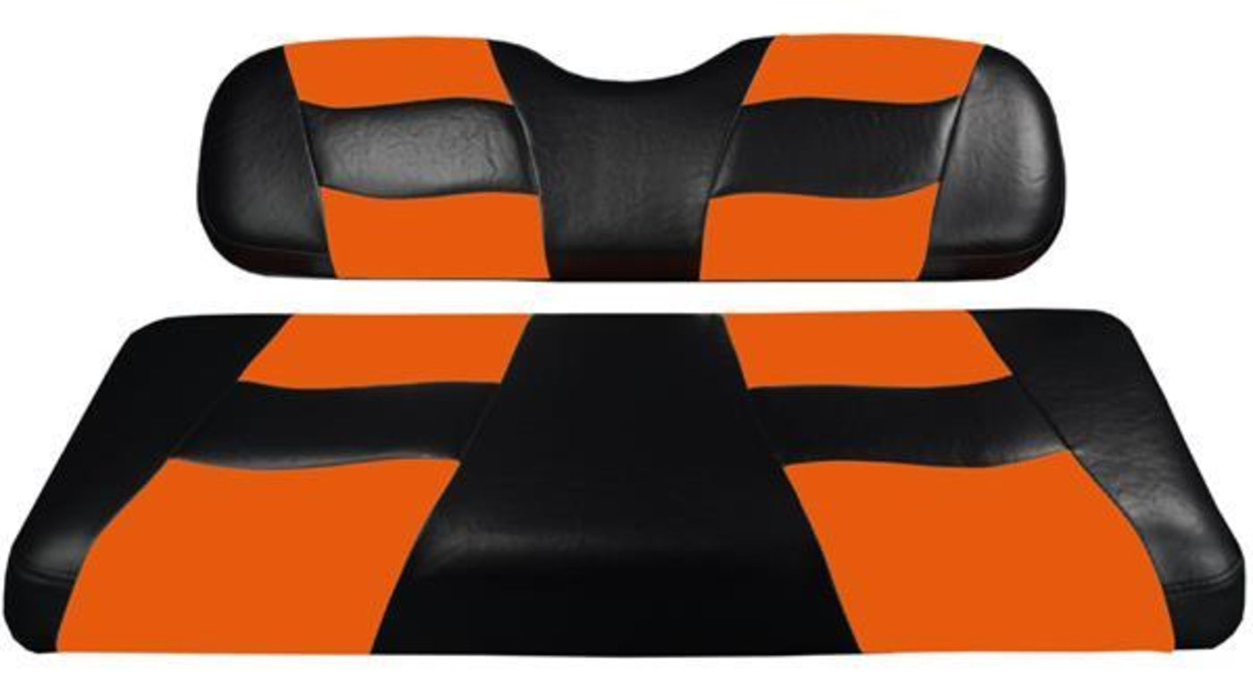 MadJax¬¨√Ü Riptide Black/Orange Two-Tone E-Z-GO TXT & RXV Front Seat Covers