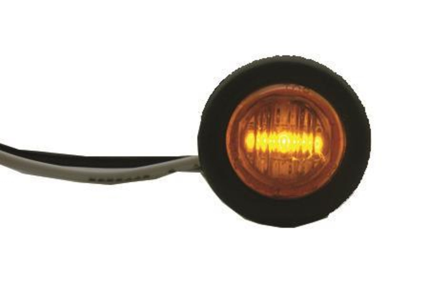 Amber 3/4" LED Round Light with Rubber Gasket Waterpr