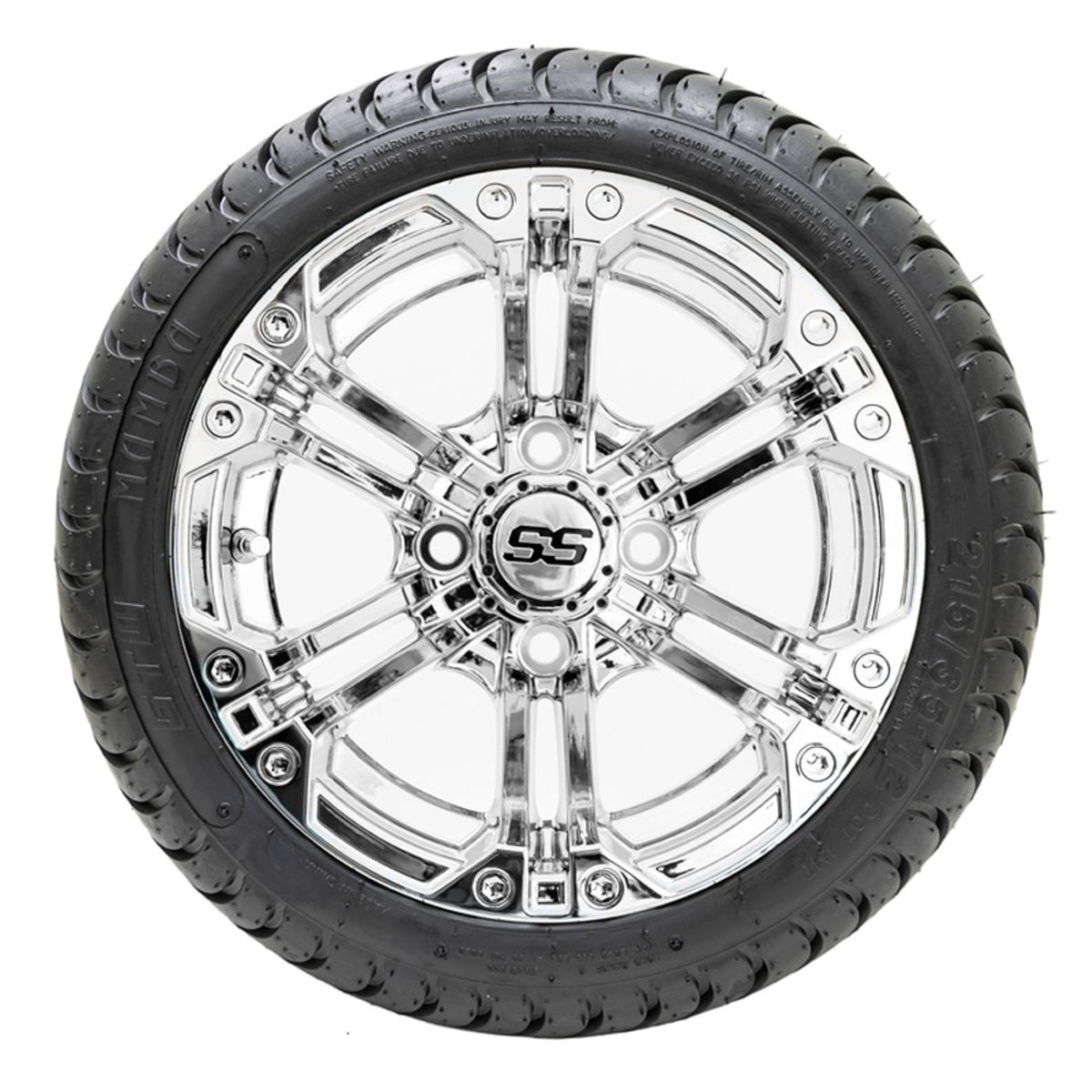 12" GTW Specter Chrome Wheels with 18" Mamba DOT Street Tires "‚Äö√Ñ√∫ Set of 4