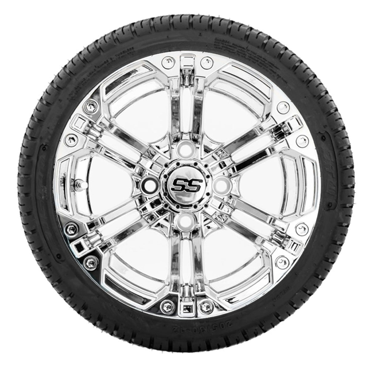 12" GTW Specter Chrome Wheels with 18" Fusion DOT Street Tires "‚Äú Set of 4