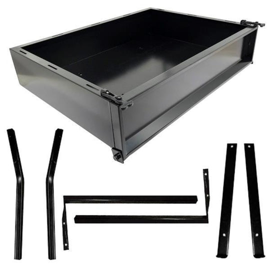 GTW Black Steel Cargo Box Kit For E-Z-GO RXV (Years 2008-Up)