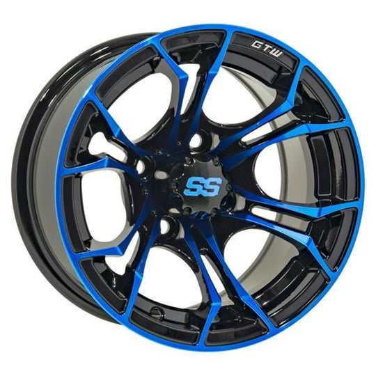 14" GTW Spyder Wheel  Black with Blue Accents