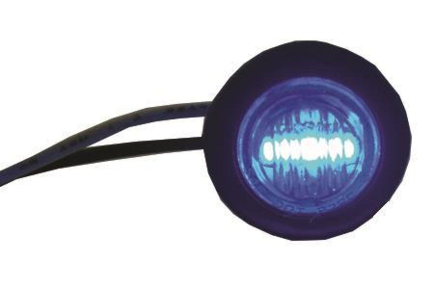 Blue 3/4" LED Round Light with Rubber Gasket Waterpr