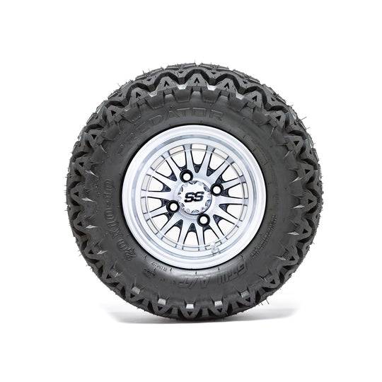 10" GTW Medusa Black and Machined Wheels with 20" Predator A/T Tires  Set of 4