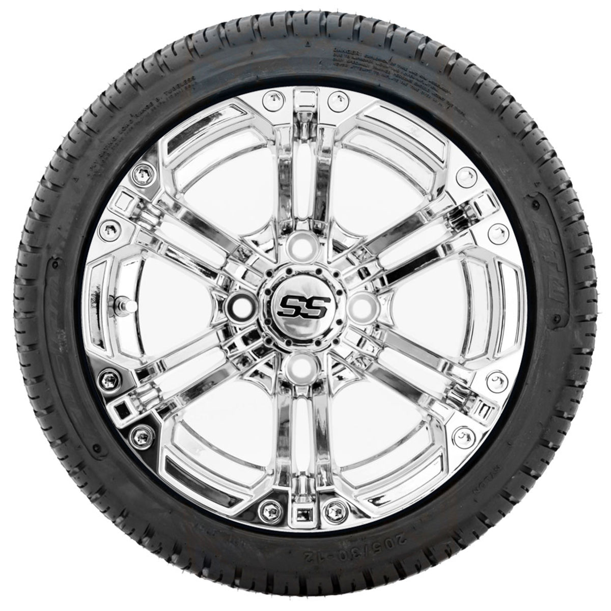 12" GTW Specter Chrome Wheels with Fusion DOT Street Tires "‚Äö√Ñ√∫ Set of 4