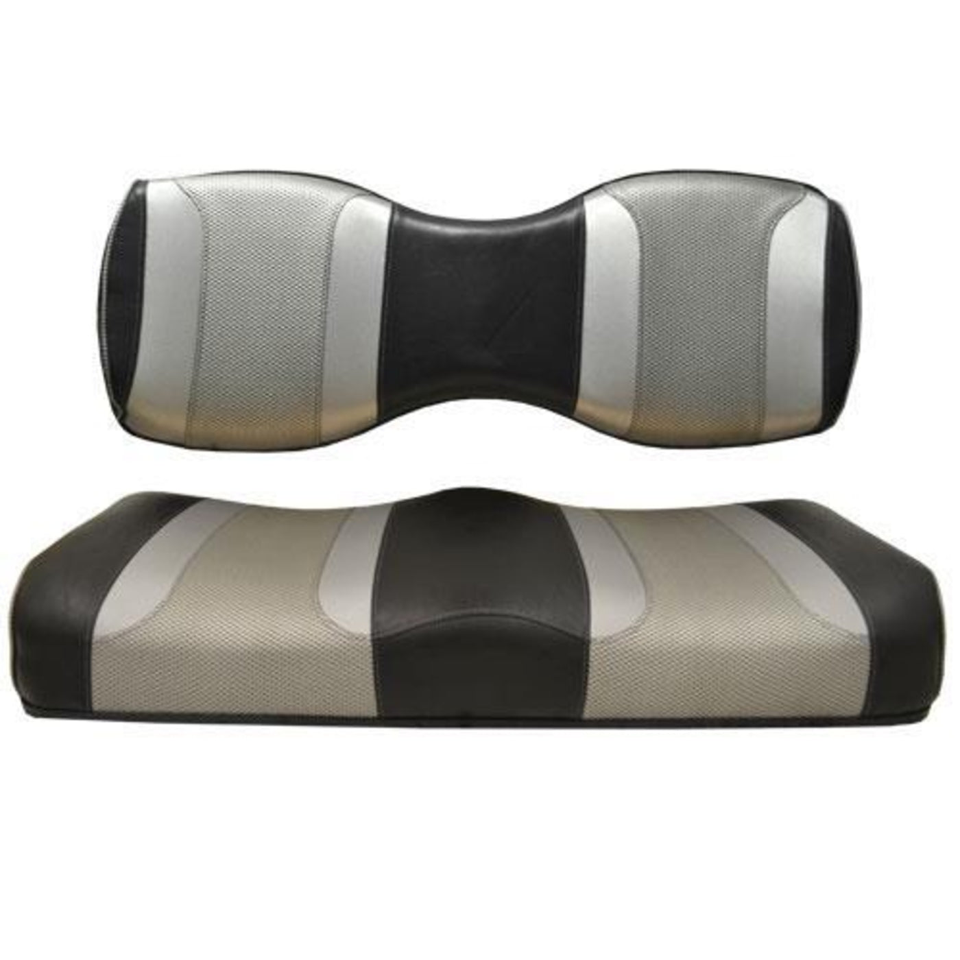 MadJax¬¨√Ü Tsunami Black Liquid Silver W/ Silver Rush Custom Rear Seat Cushion Assembly (Years Genesis 250 / 300)