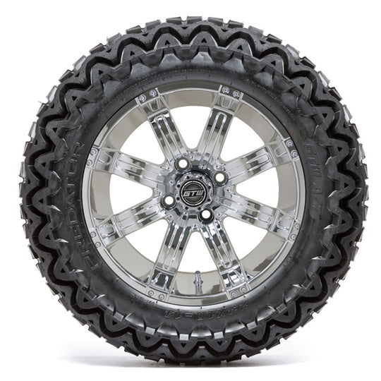 14" GTW Tempest Chrome Wheels with 23" Predator A/T Tires  Set of 4